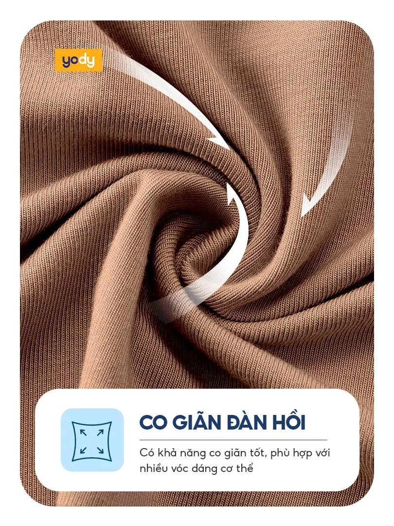 Ảnh Áo thun tay dài YODY cổ rộng vải viscose mềm mại, thông thoáng, an toàn cho da ATN7025 4