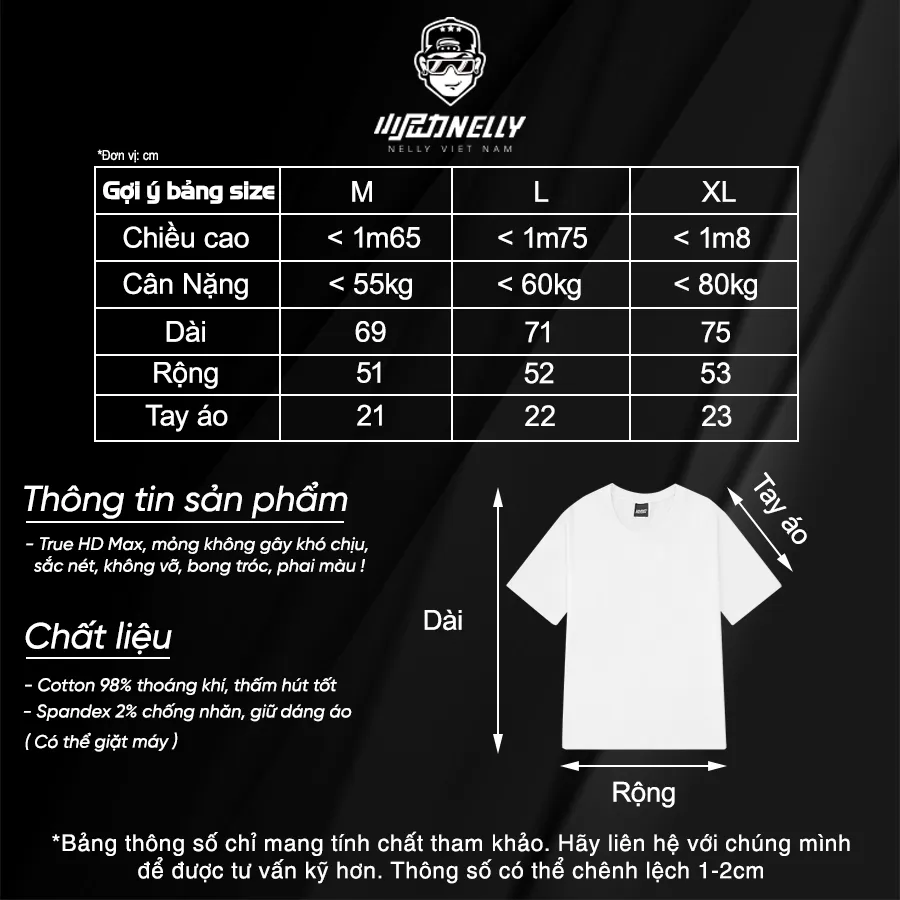 Ảnh Áo thun tay lỡ Unisex Nam Nữ NELLY cotton trơn 2