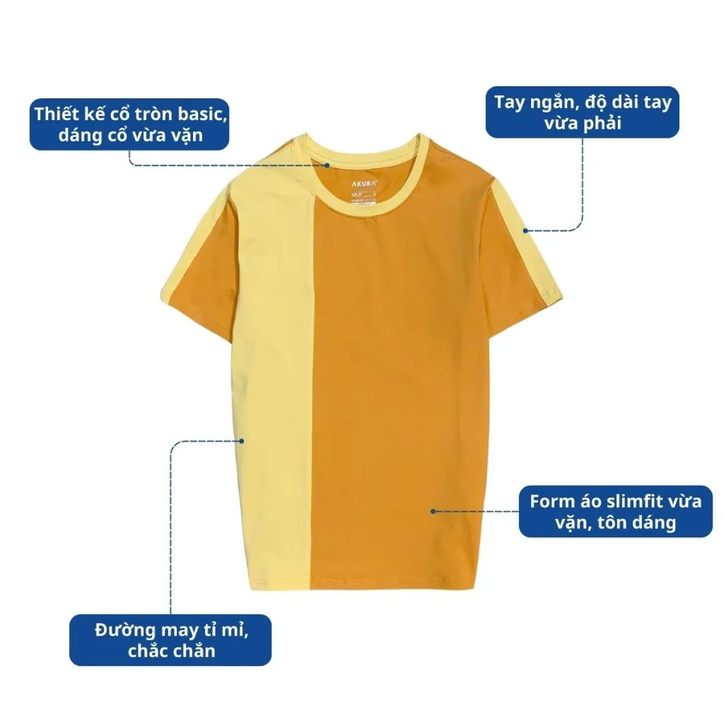 Ảnh Áo Thun Tay Ngắn AKUBA, Chất Vải Cotton Mềm Mịn, Thấm Hút Mồ Hôi Tốt, Trẻ Trung, Năng Động | 01J0653 1