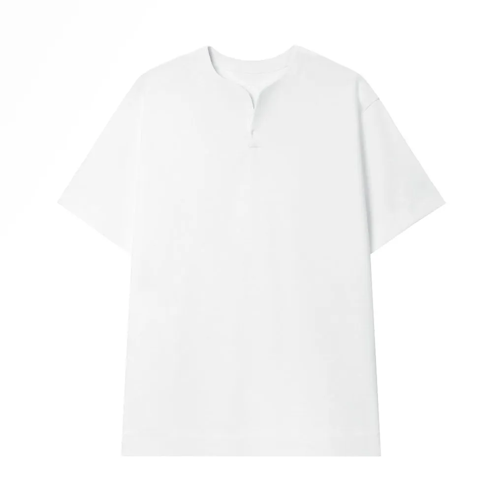 Ảnh Áo thun tay ngắn cổ tròn xẻ V nam nữ cotton interlock 250gsm LADOS-9141 chất dày dặn, thấm hút, phong cách trẻ trung 4
