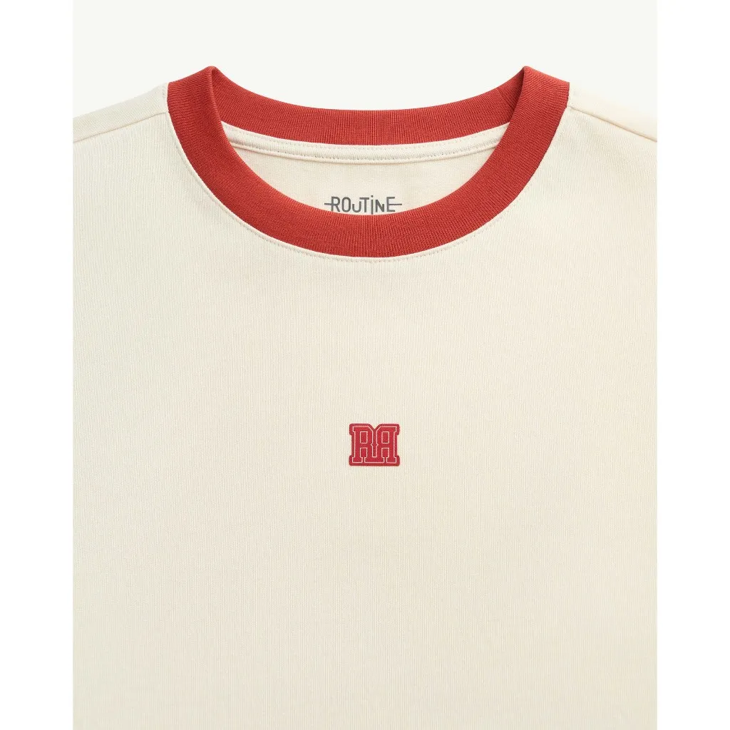 Ảnh Áo Thun Tay Ngắn In Logo Phối Rib Form Fitted - Routine 10S25TSS023 4