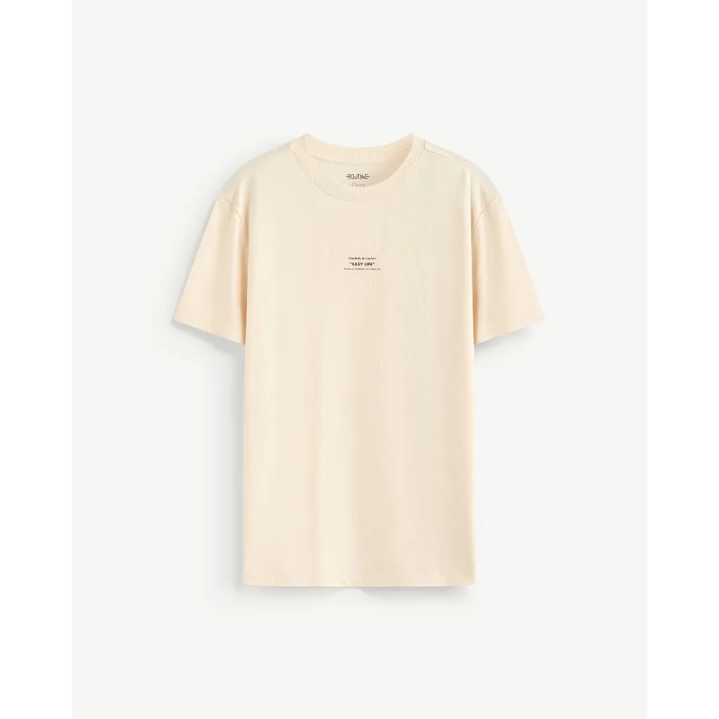 Ảnh Áo Thun Tay Ngắn Vải Cotton In Chữ Form Fitted - Routine 10S25TSS014 3