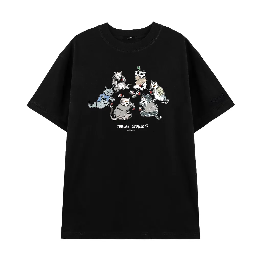 Ảnh Áo Thun Teelab Gambling Cats Unisex Form Oversize Local Brand Tshirt TS150 4