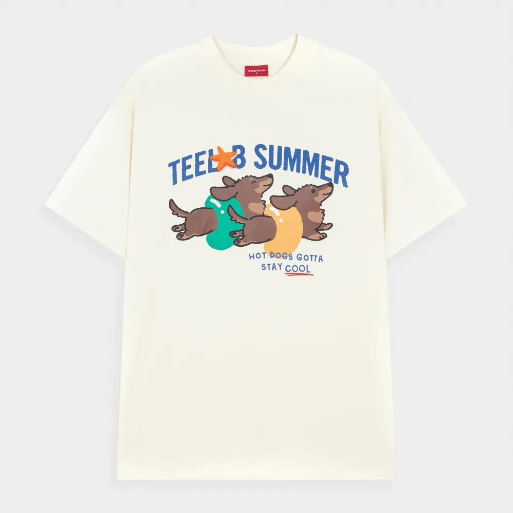 Ảnh Áo Thun Teelab Hot Dogs Form Rộng In Lụa 3 Màu Hot Trend Local Brand Unisex TS323 4