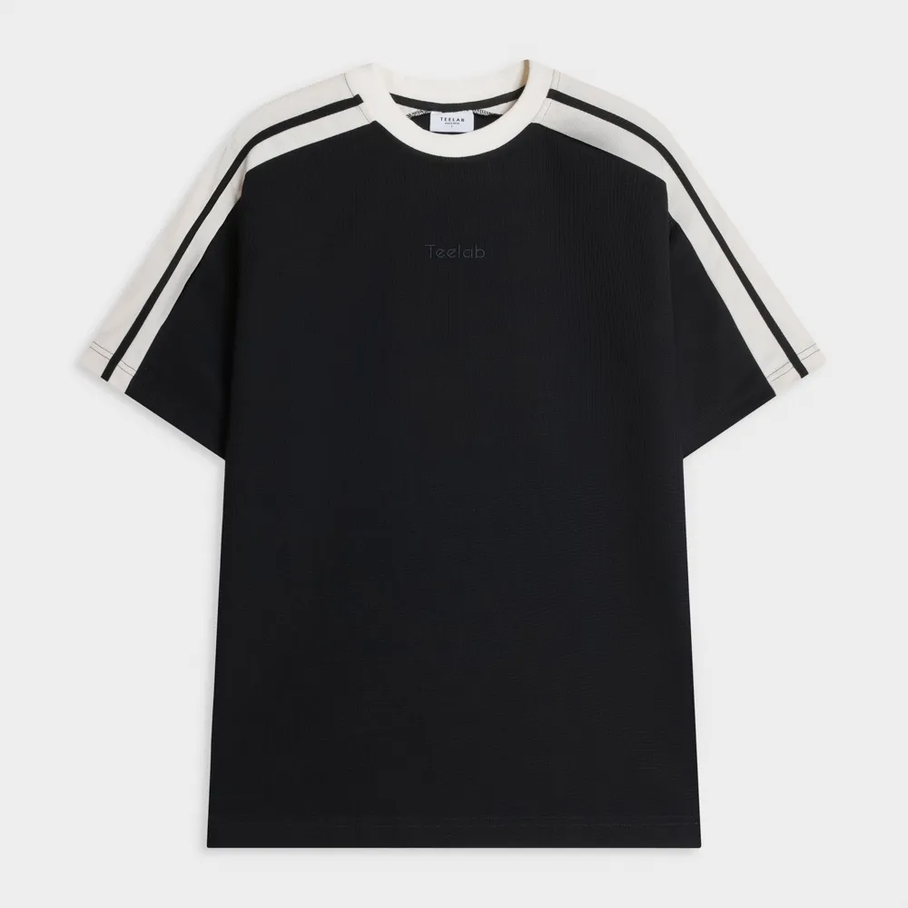 Ảnh Áo Thun Teelab Sporty Side-Line Tshirt Vải Waffle Unisex Form Oversize Local Brand TS257 2