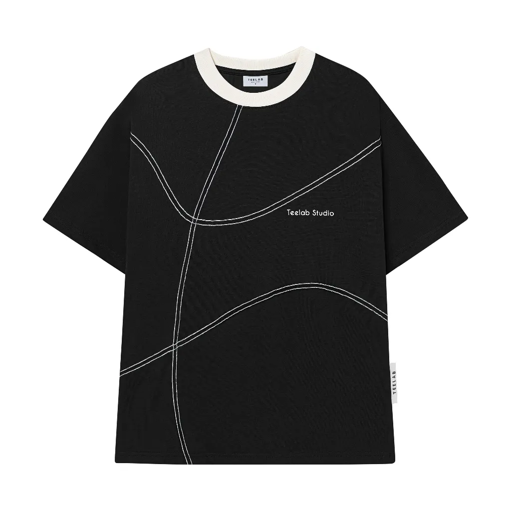 Ảnh Áo Thun Teelab Wavy Line T-Shirt Unisex Form Oversize Local Brand TS198 2