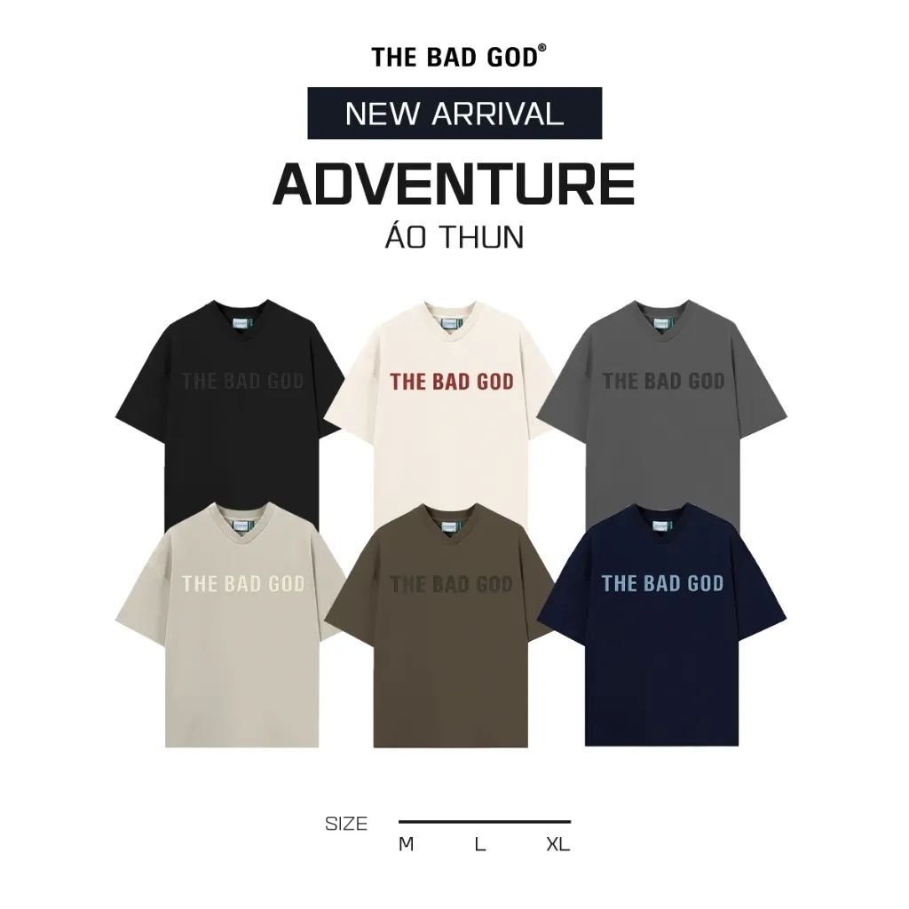 Ảnh Áo thun The Bad God Adventure cổ V cotton thời trang nam nữ boy phố 3