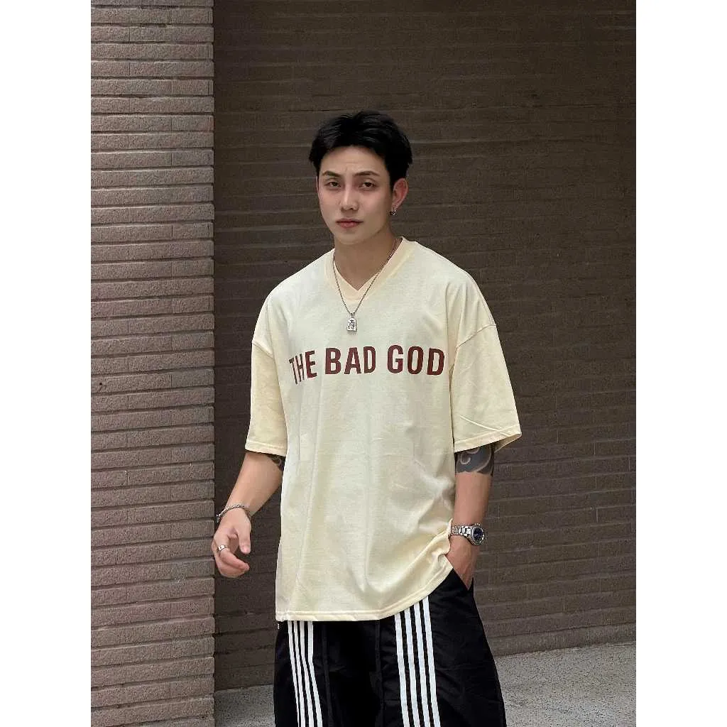 Ảnh Áo thun The Bad God Adventure cổ V cotton thời trang nam nữ boy phố 4