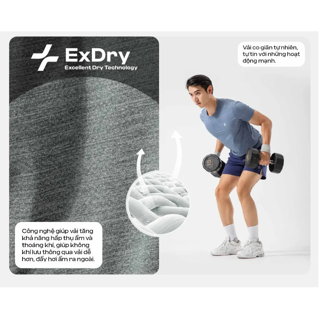 Ảnh Áo thun thể thao Melange Exdry thấm hút và nhanh khô Coolmate 2
