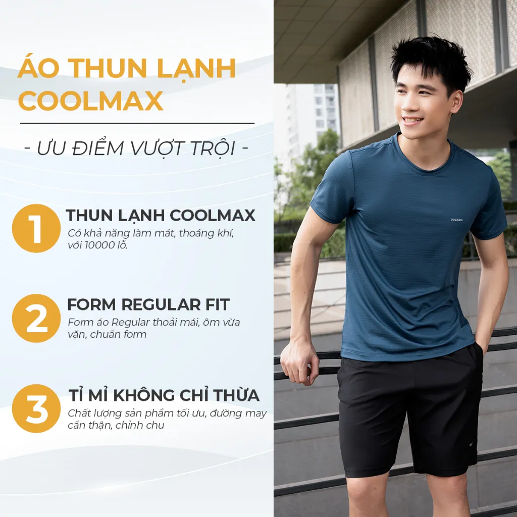 Ảnh Áo thun thể thao nam Guzado chất coolmax thể thao mát lạnh thoáng khí,vận động thoải mái GTS02 4