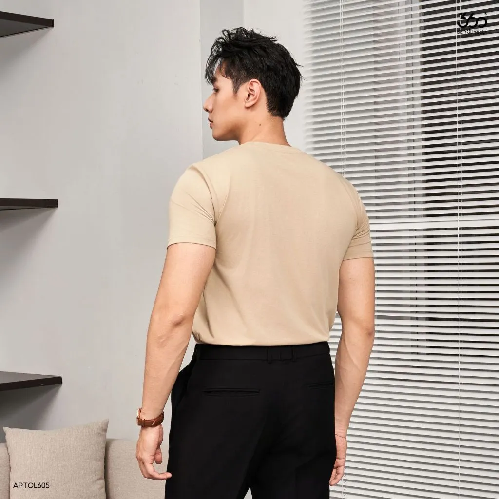 Ảnh Áo thun trơn cotton mềm mại 360 Boutique áo phông nam nữ trơn có cổ tròn form thể thao APTOL605 3