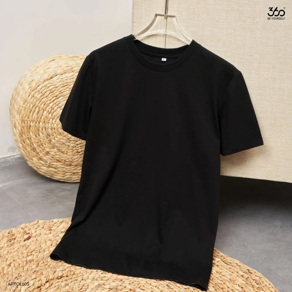 Ảnh Áo thun trơn cotton mềm mại 360 Boutique áo phông nam nữ trơn có cổ tròn form thể thao APTOL605 4
