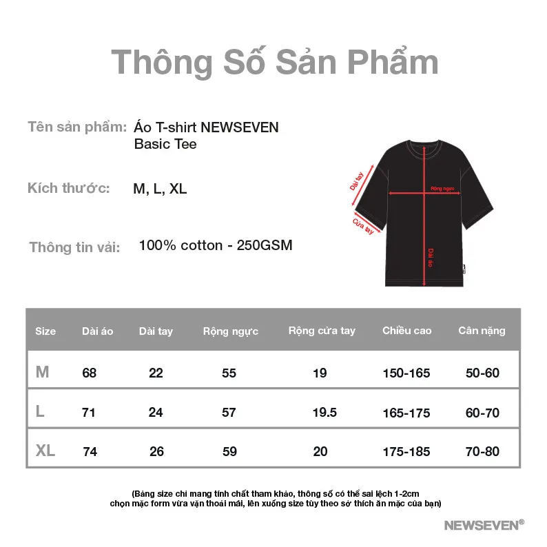 Ảnh Áo Thun Trơn NEWSEVEN Premium Form Oversize Unisex Nam Nữ  AT.500 1