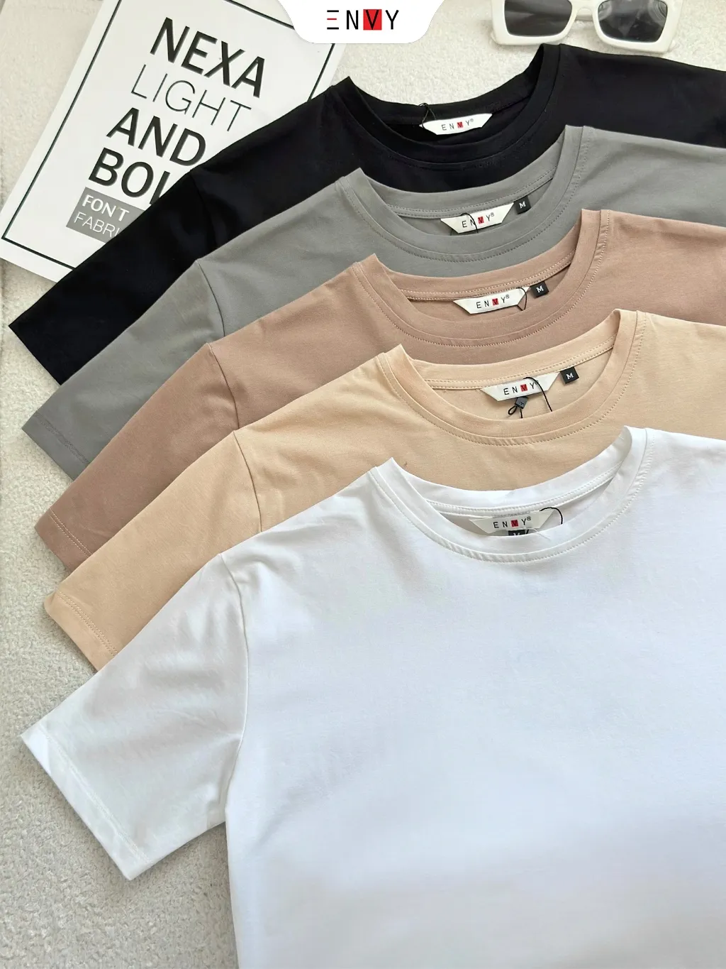 Ảnh Áo Thun Trơn Nữ Tay Ngắn Basic ENVY AT0331 2
