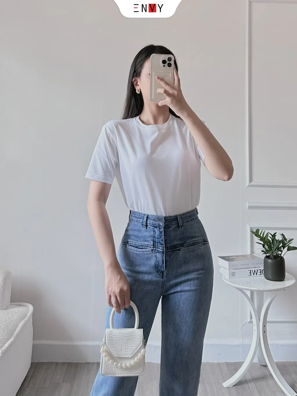 Ảnh Áo Thun Trơn Nữ Tay Ngắn Basic ENVY AT0331 4