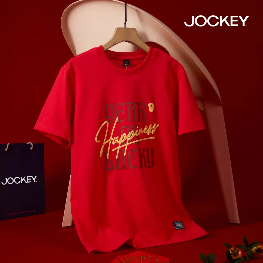 Ảnh Áo thun T-shirt đỏ Jockey cotton Happiness - J4100 1