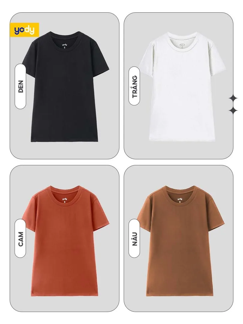 Ảnh Áo thun t-shirt nữ YODY dáng suông thông thoáng, mềm mại, an toàn cho da TSN7301 1