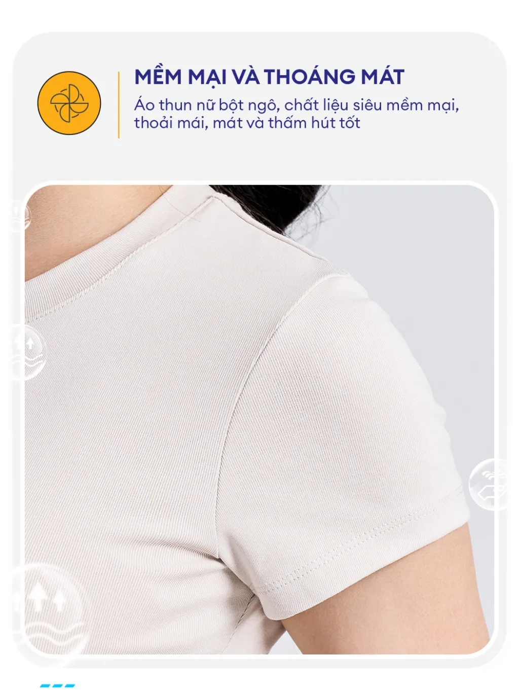 Ảnh Áo thun t-shirt Nữ YODY form slimfit, thun rib cotton mềm, thoáng mát WCTS25S189 (TSN7275) 3