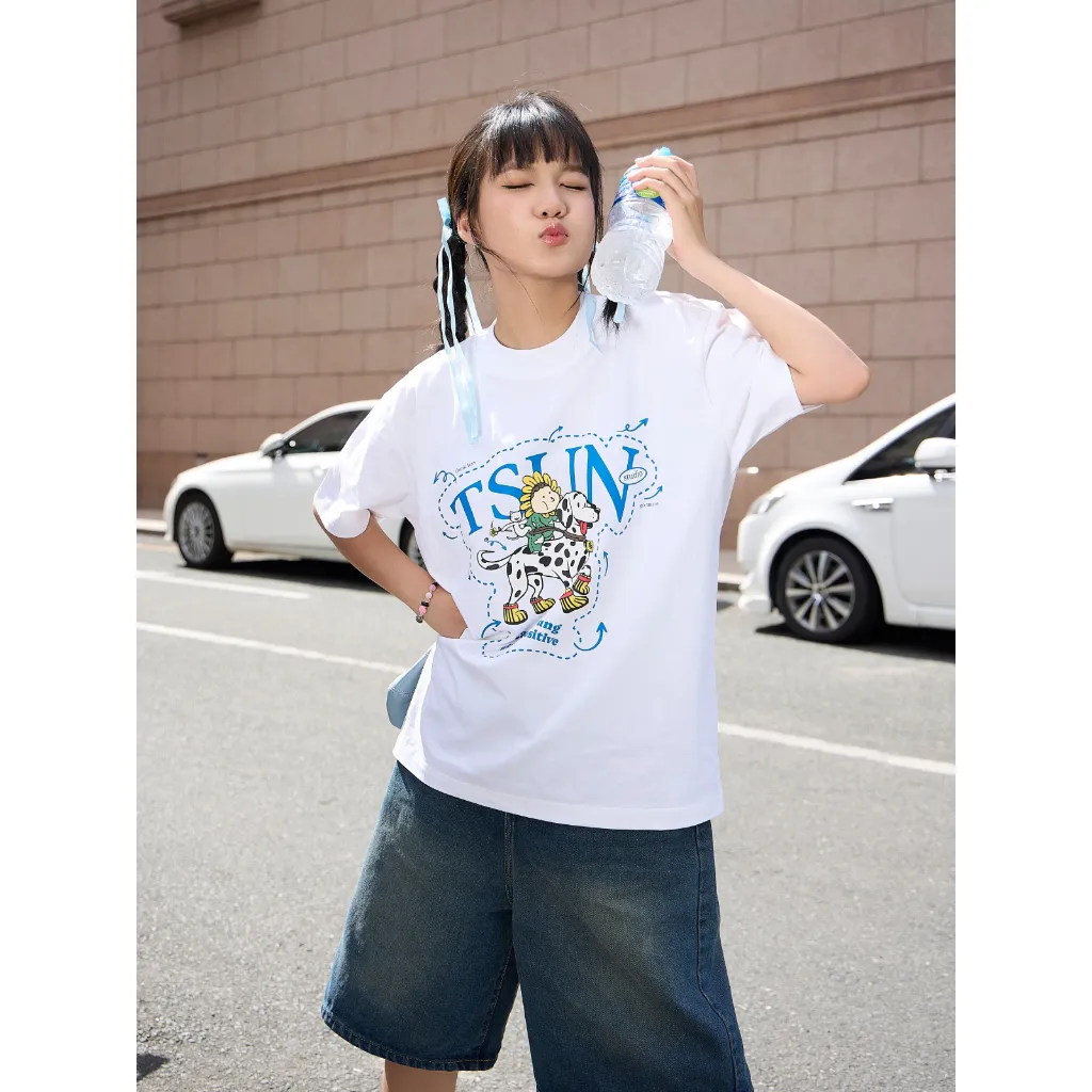 Ảnh Áo Thun TSUN Dalmatian Tee - 5 Màu - [UNISEX] - In Chó Đốm - Nam/Nữ - Local Brand - Streetwear - Trắng/Đen/Hồng/Vàng/Be 4
