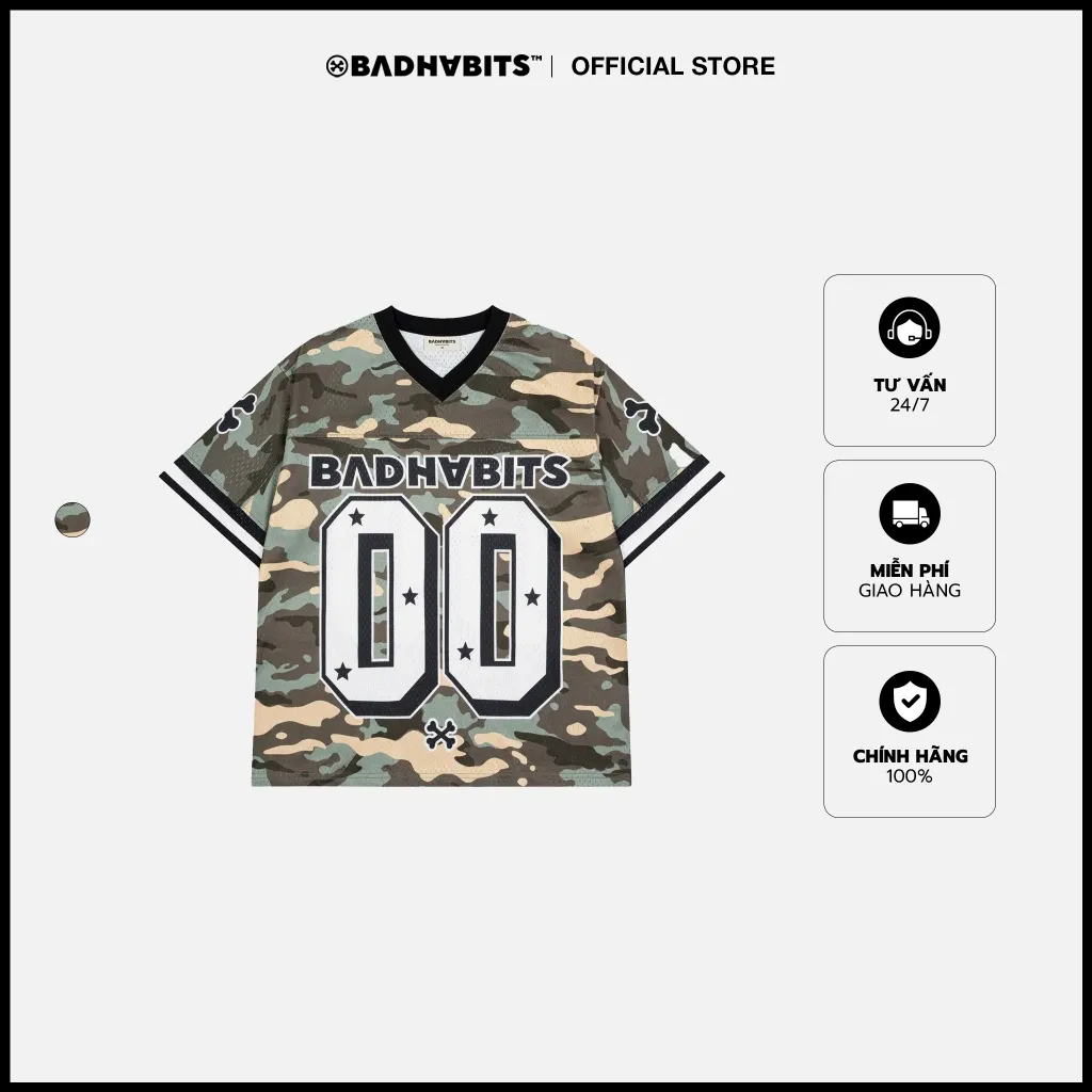 Ảnh Áo thun Unisex - Áo CAMO DOUBLE ZERO JERSEY - BAD HABITS 1
