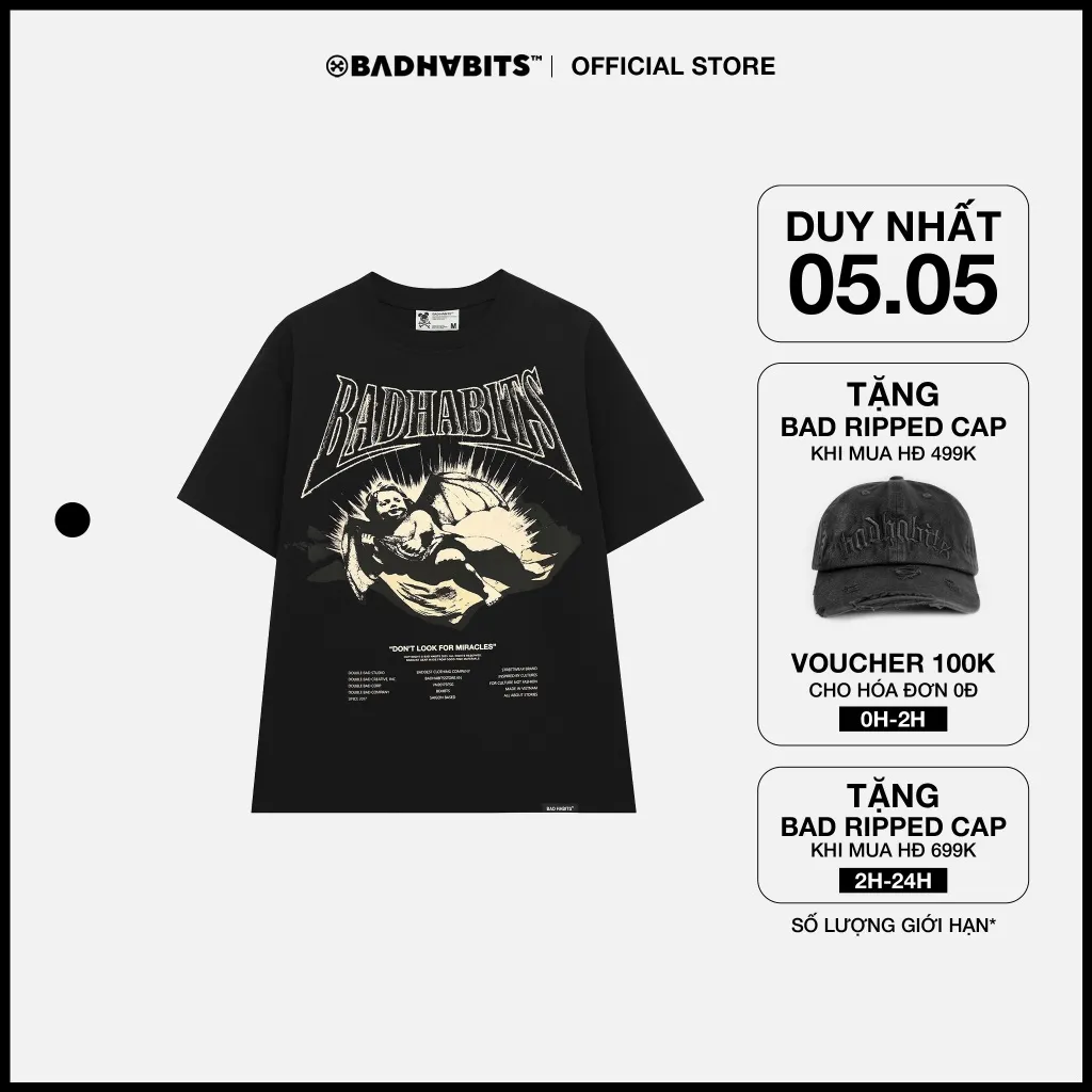 Ảnh Áo Thun Unisex Bad Habits - Fallen Angel Tee - Local Brand Chính Hãng 1