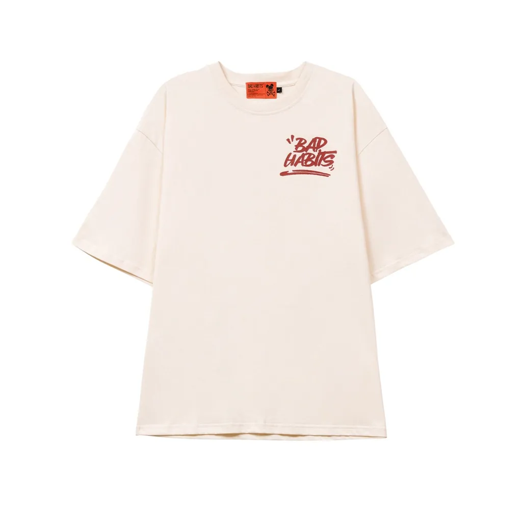 Ảnh Áo Thun Unisex BAD HABITS CÀ PHÊ TEE 100% Cotton - MÀU KEM - Local Brand Chính Hãng 3