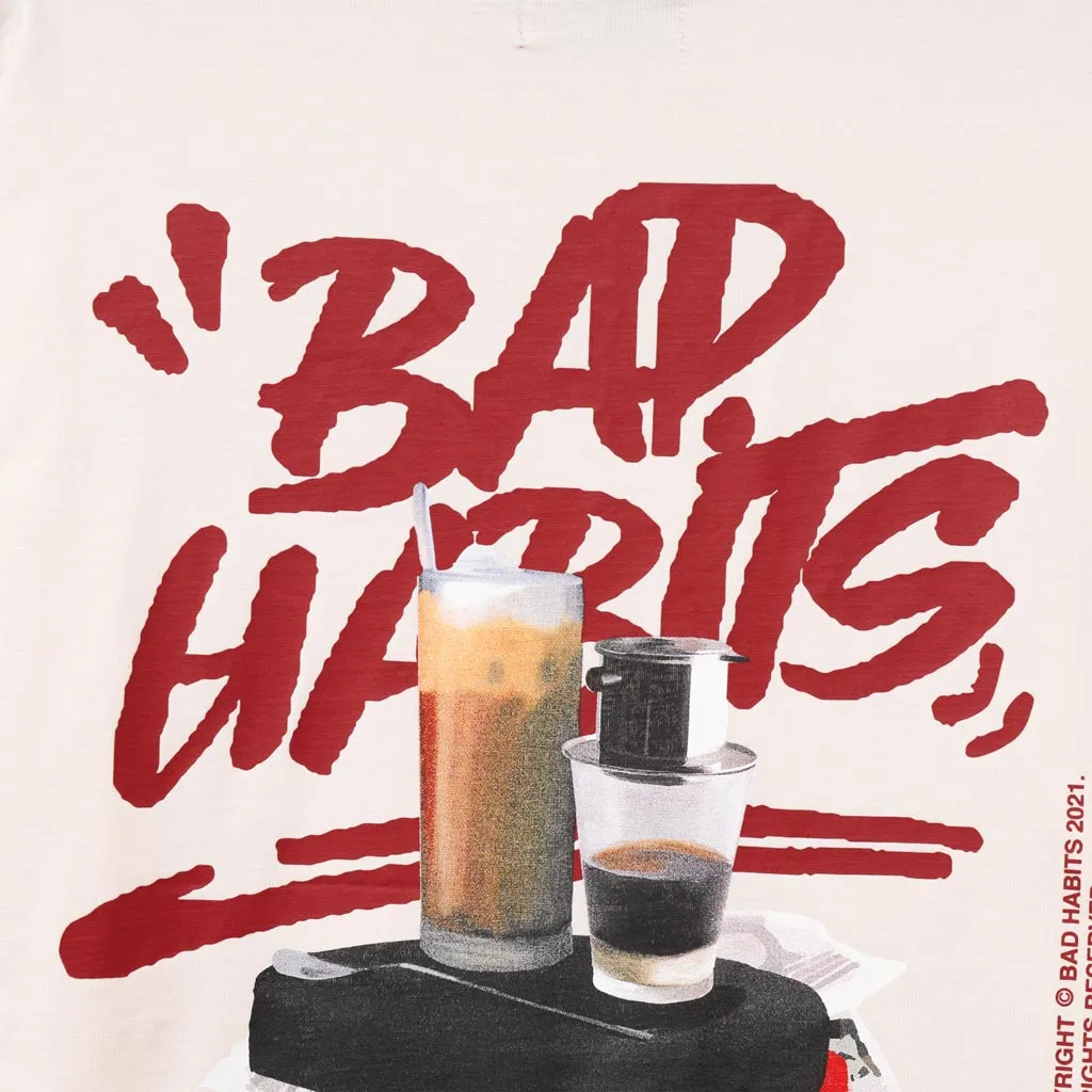 Ảnh Áo Thun Unisex BAD HABITS CÀ PHÊ TEE 100% Cotton - MÀU KEM - Local Brand Chính Hãng 4