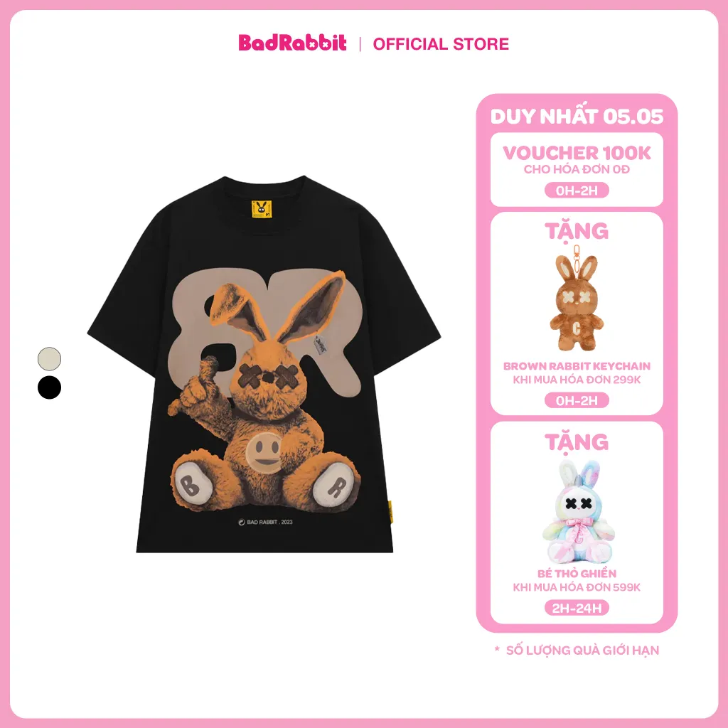 Ảnh Áo Thun Unisex Bad Rabbit- Black Rabbit Player Rabbit Tee - Local Brand Chính Hãng 1