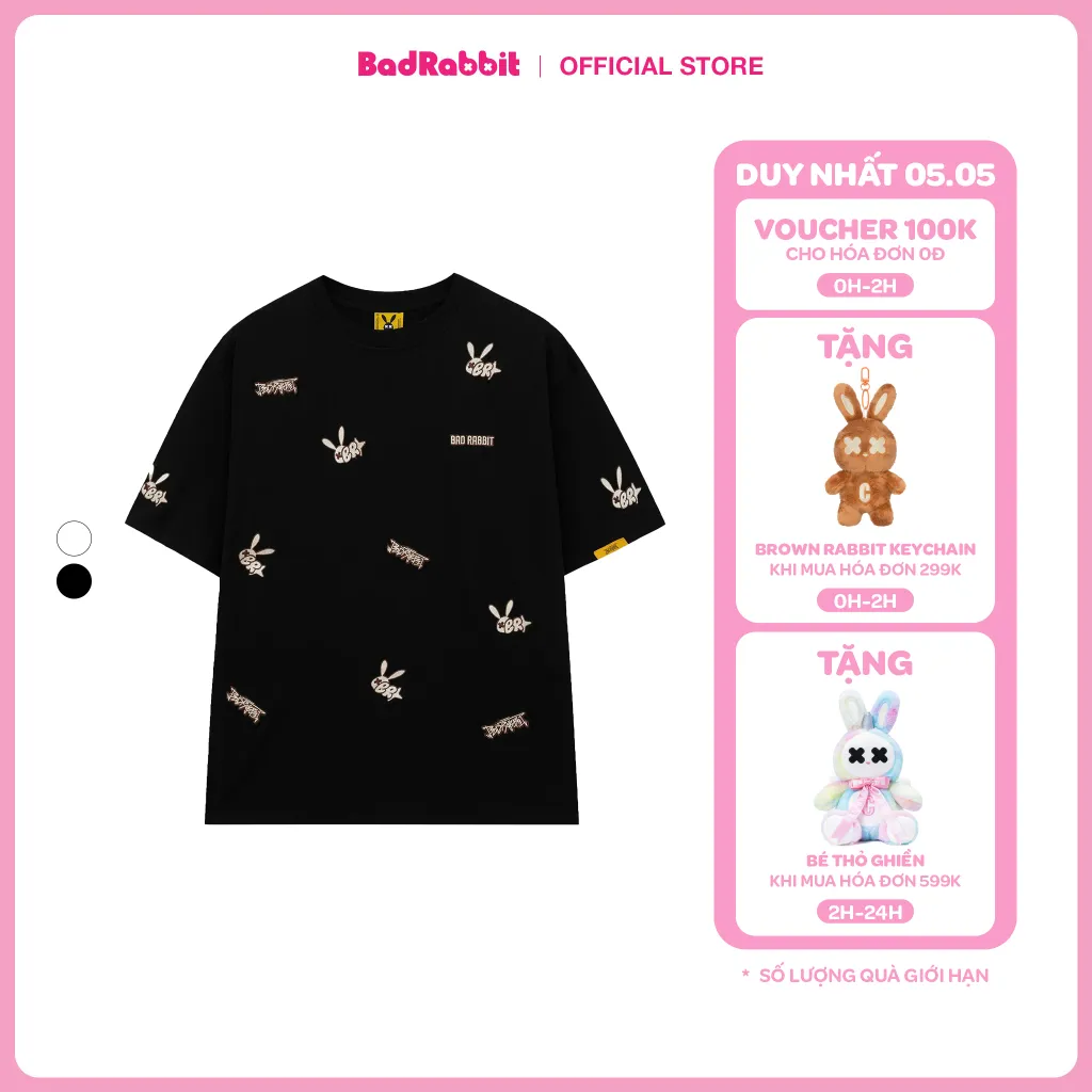 Ảnh Áo Thun Unisex Bad Rabbit BLACK SUGAR RABBIT TEE 100% Cotton - Local Brand Chính Hãng 1