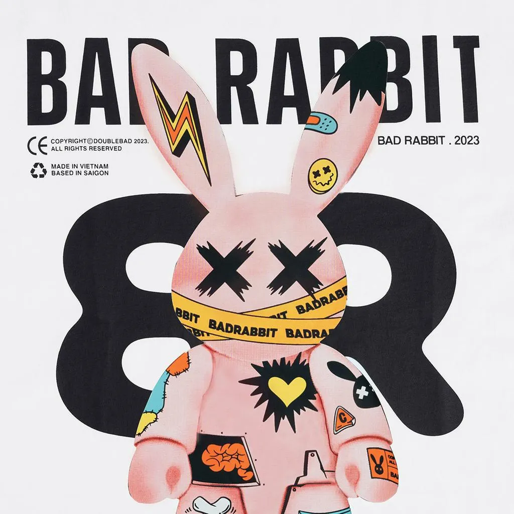 Ảnh Áo Thun Unisex Bad Rabbit White - Grafflex Arts Rabbit Tee - Local Brand Chính Hãng 2