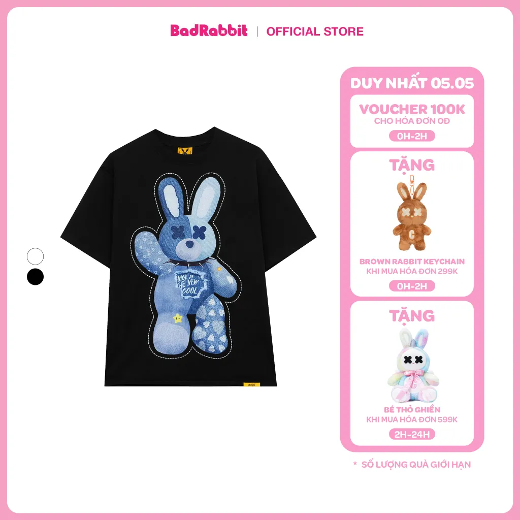 Ảnh Áo Thun Unisex Bad Rabbit JEAN RABBIT TEE 100% Cotton - Local Brand Chính Hãng 1