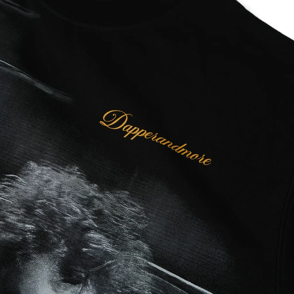 Ảnh Áo Thun Unisex DAPPERANDMORE Dylan T-Shirt Form Rộng Oversize 100% Cotton 250GSM - Black 3