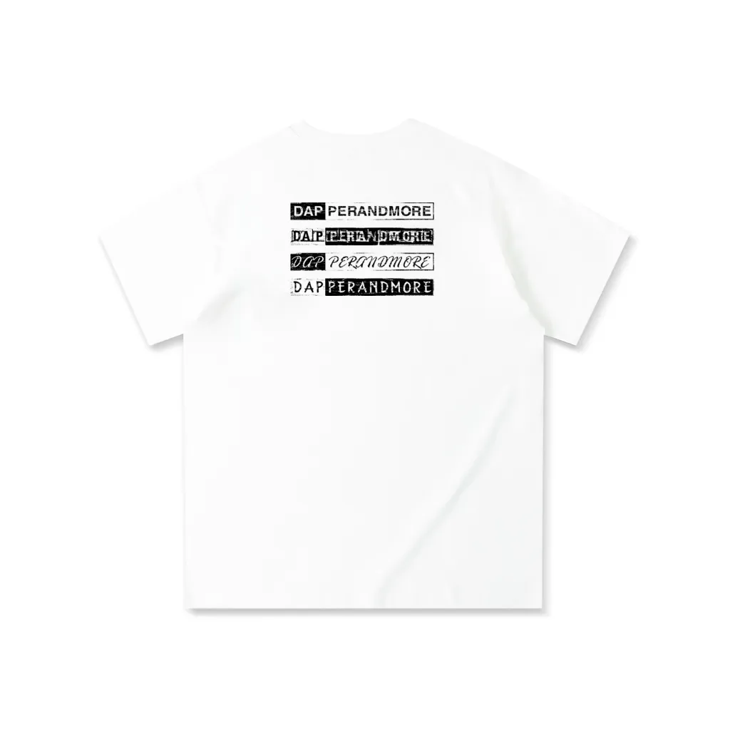 Ảnh Áo Thun Unisex DAPPERANDMORE Paradise Form Rộng Oversize 100% Cotton 250GSM - White 2