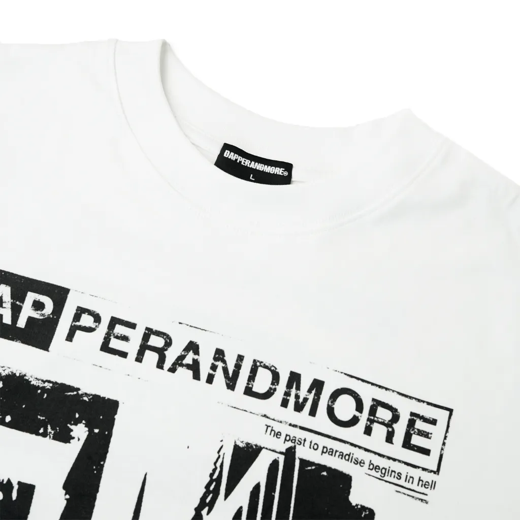 Ảnh Áo Thun Unisex DAPPERANDMORE Paradise Form Rộng Oversize 100% Cotton 250GSM - White 4