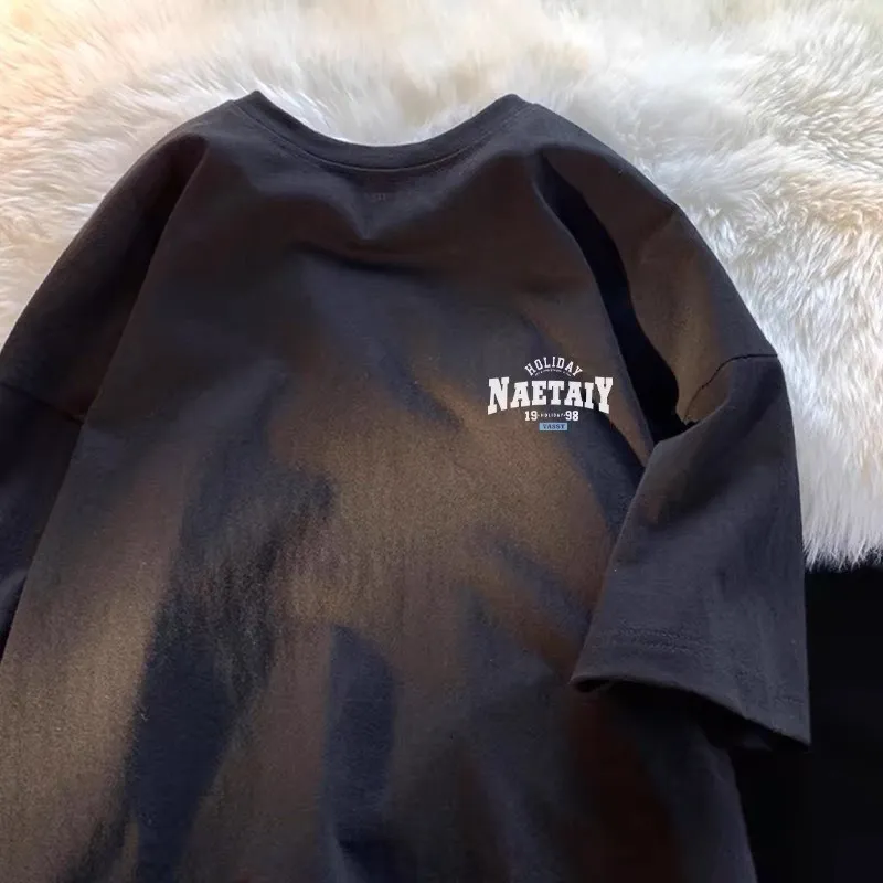 Ảnh Áo thun unisex in chữ NAETAIY NAD phông tay lỡ cực đẹp, form rộng chất cotton khô cao cấp, đi học, đi làm, du lịch 4