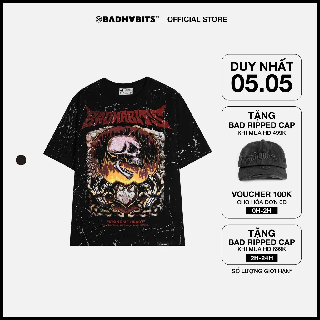 Ảnh Áo Thun Unisex - STONE OF HEART - Local Brand Bad Habits 1