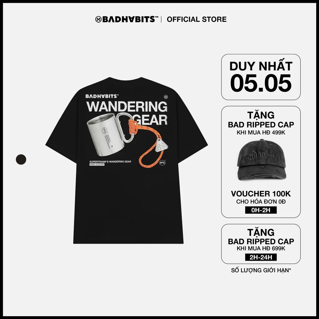 Ảnh ÁO THUN UNISEX - S-WANDERLUST GEAR TEE - BAD HABITS SUPERTRAMP COLLECTION 1