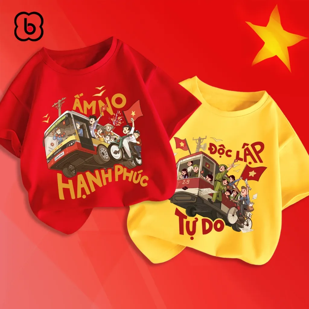Ảnh Áo thun Việt Nam cho bé BabyloveGO áo phông cho bé mừng lễ 30-4 chất thun cotton mềm mịn thoáng mát 2