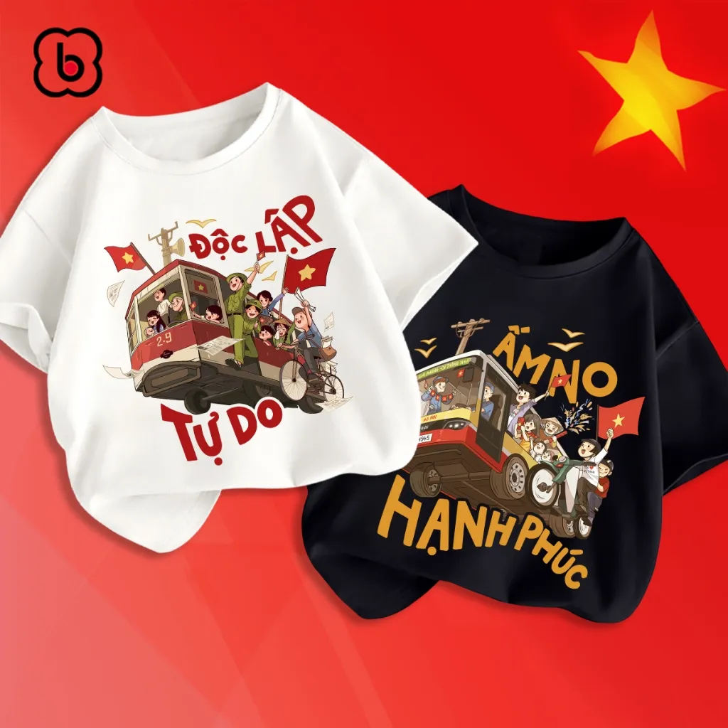 Ảnh Áo thun Việt Nam cho bé BabyloveGO áo phông cho bé mừng lễ 30-4 chất thun cotton mềm mịn thoáng mát 3