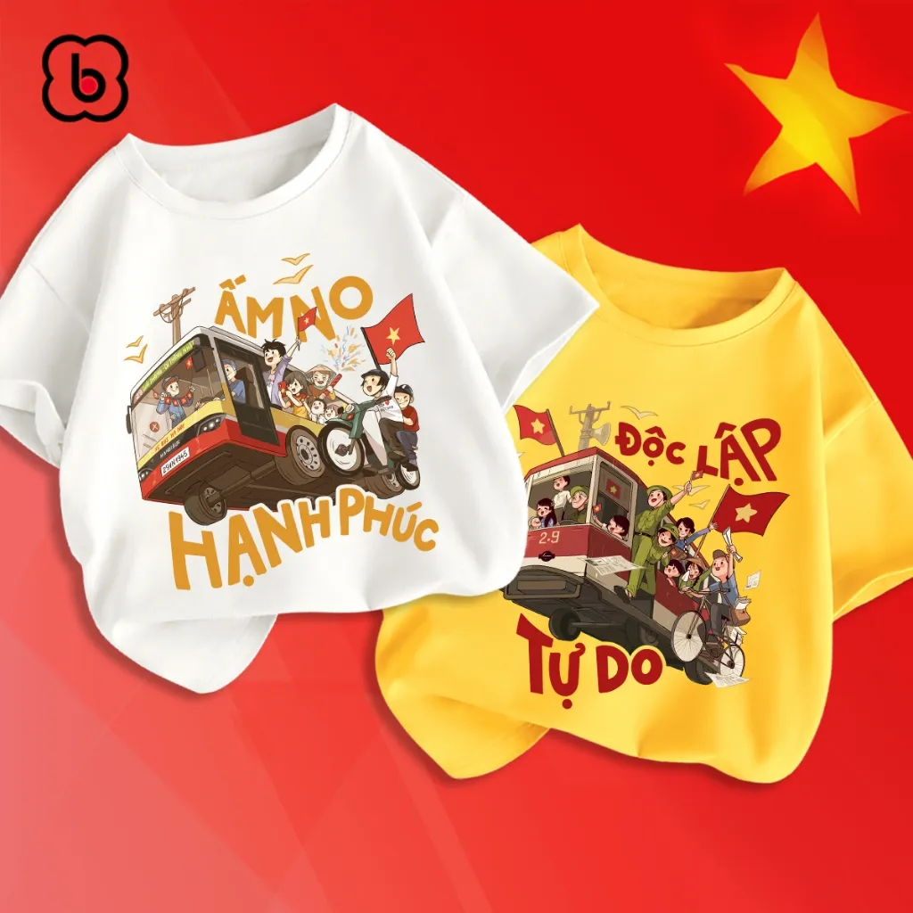 Ảnh Áo thun Việt Nam cho bé BabyloveGO áo phông cho bé mừng lễ 30-4 chất thun cotton mềm mịn thoáng mát 4