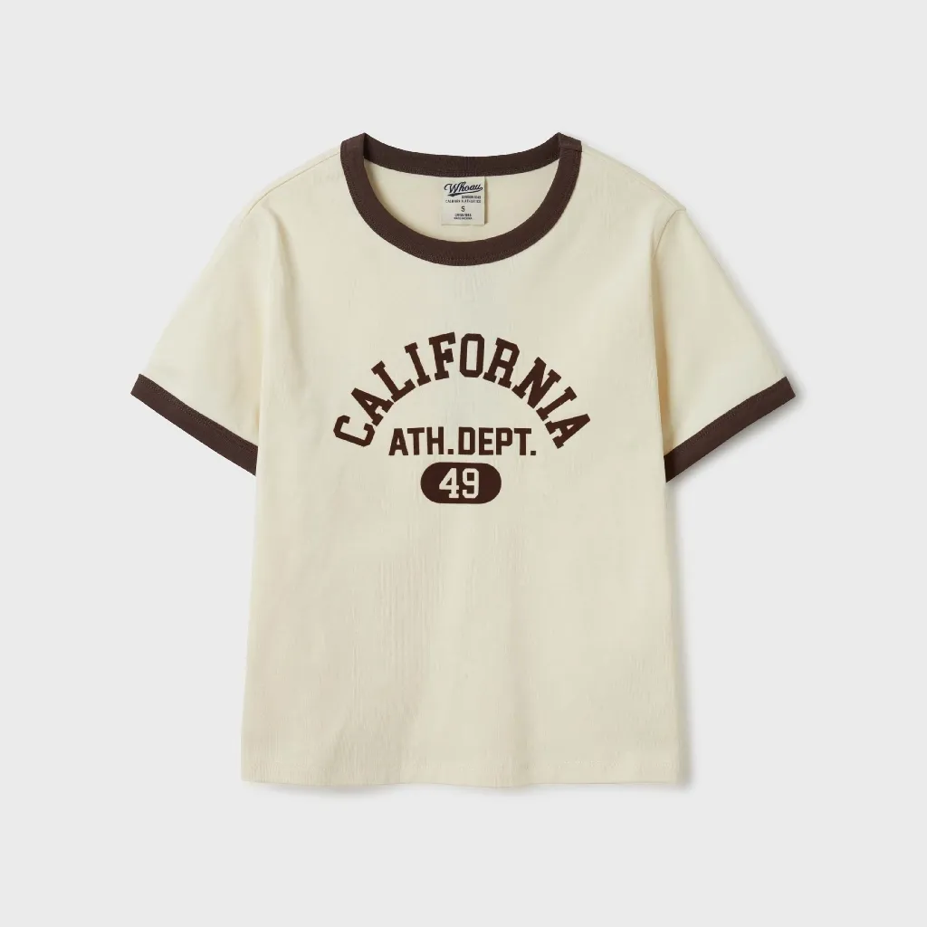 Ảnh Áo Thun WHO.A.U Campus Ringer Short Sleeve T-shirt_WHRAF2323F 3