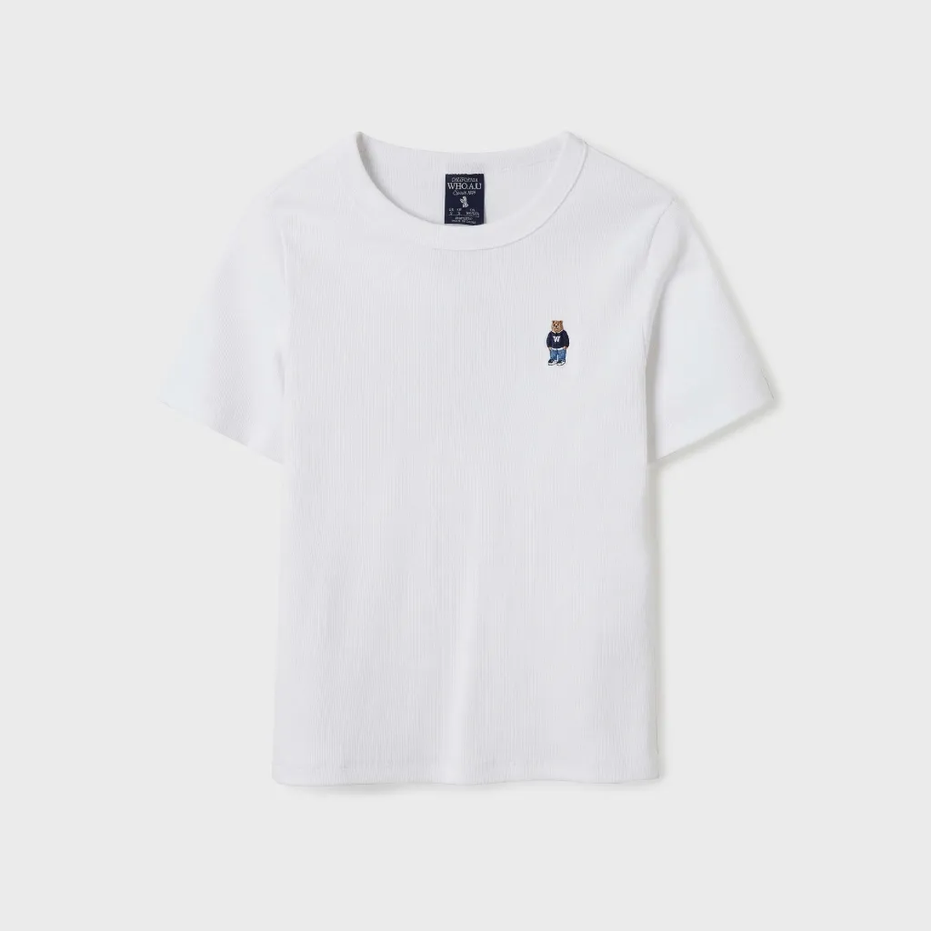 Ảnh Áo Thun WHO.A.U Steve Ribbed Short Sleeve T-shirt[B]_WHRAF2351F 2