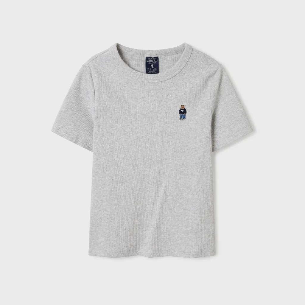 Ảnh Áo Thun WHO.A.U Steve Ribbed Short Sleeve T-shirt[B]_WHRAF2351F 3