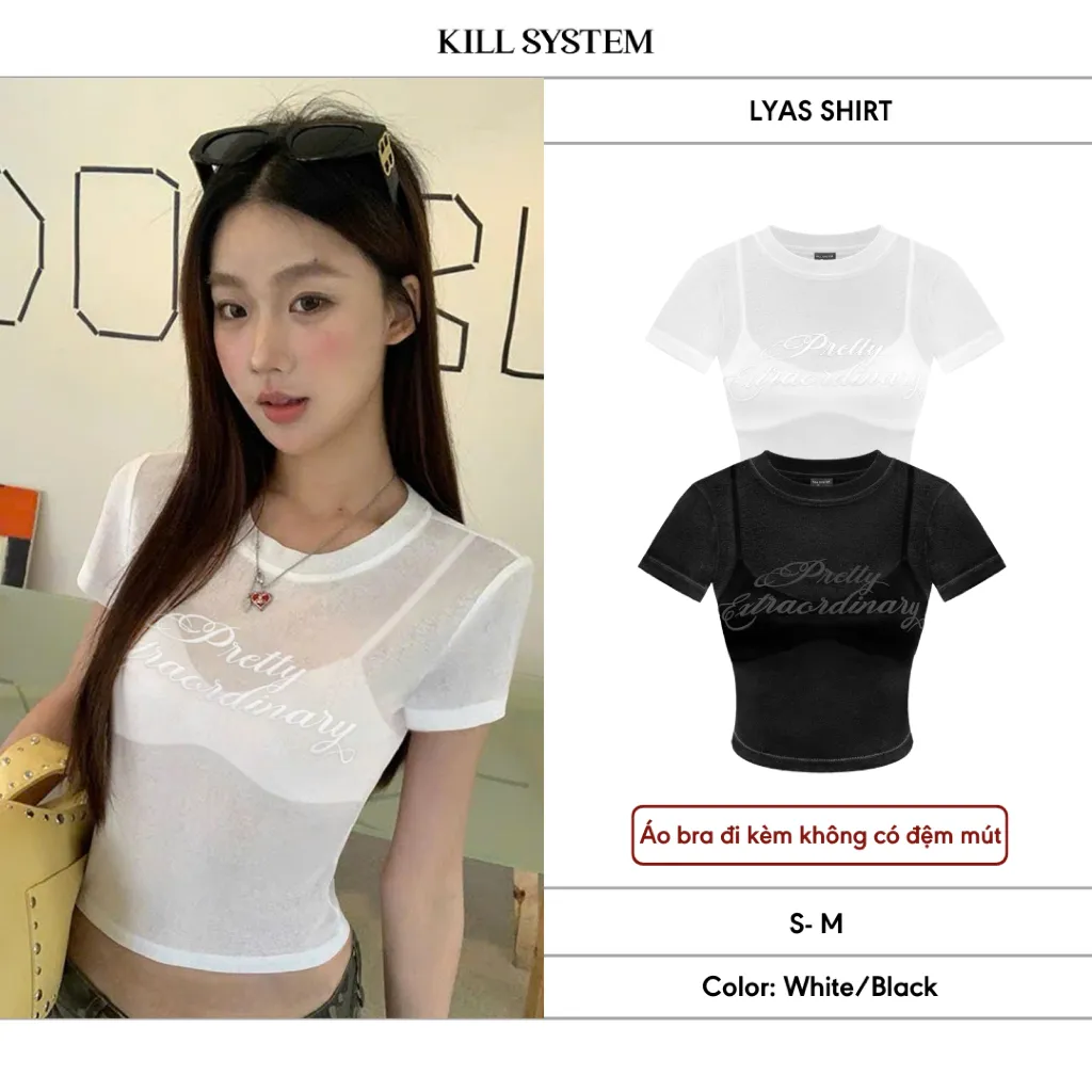 Ảnh Áo thun xuyên thấu sexy tôn dáng LYAS kèm bra - 𝐊𝐈𝐋𝐋 𝐒𝐘𝐒𝐓𝐄𝐌 1