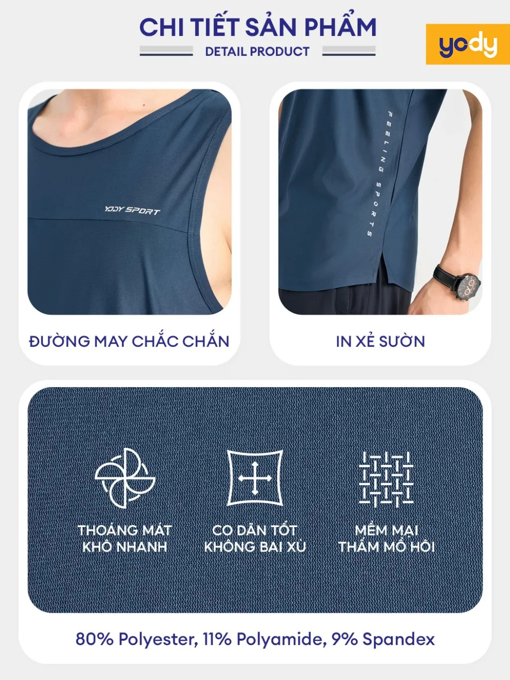 Ảnh Áo T-shirt thể thao nam YODY áo balo sport thoáng mát khử mùi thấm hút mồ hôi STM7067 1
