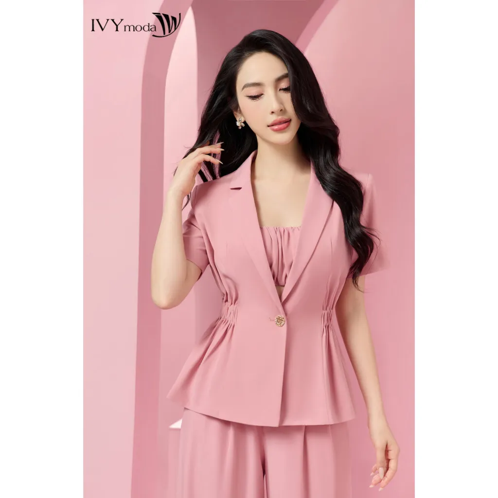 Review Set Áo Vest Kiểu French Kèm Croptop IVY moda MS 61M8355 - Chỉ 519K