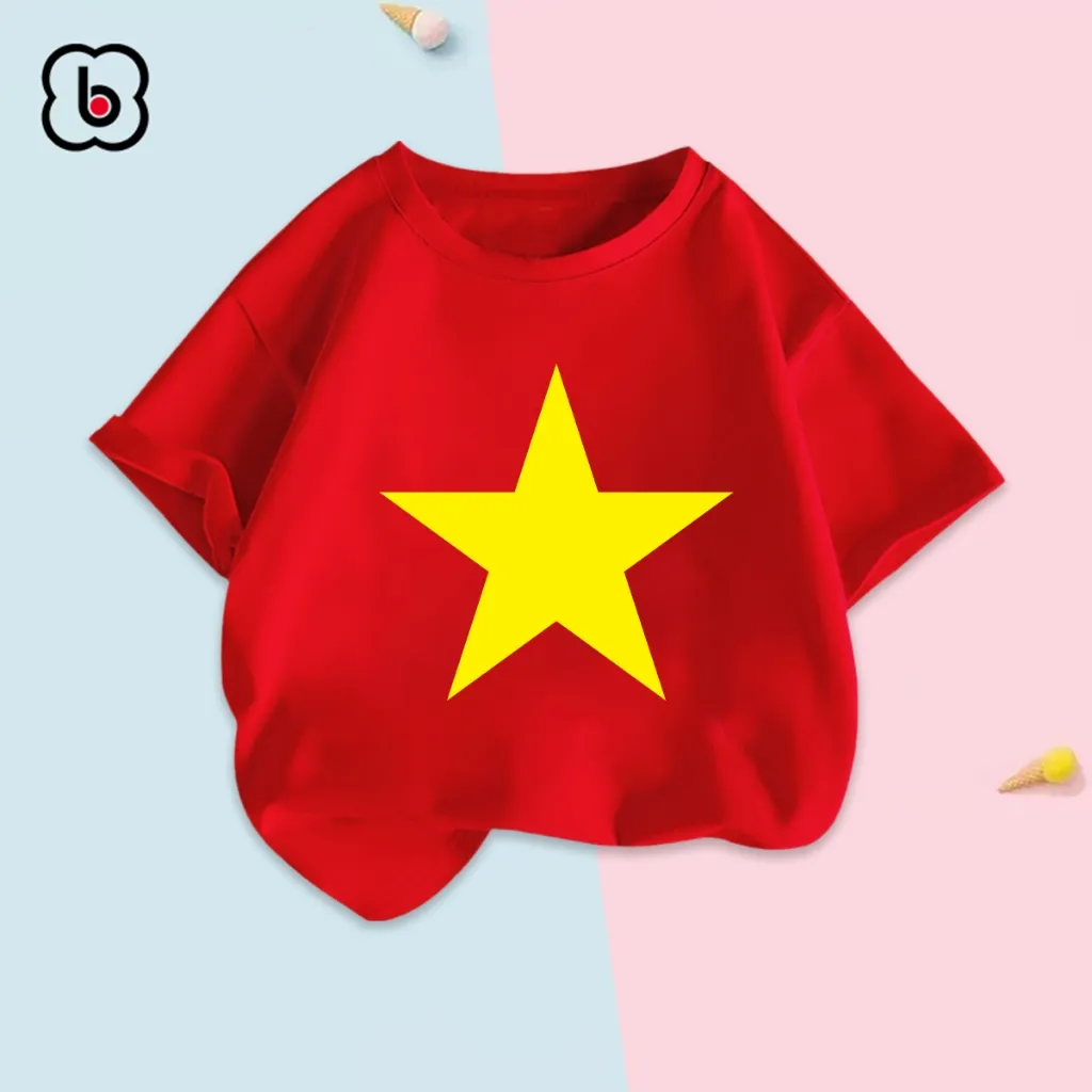 Ảnh Áo Việt Nam cho bé BabyloveGO áo cờ đỏ sao vàng trẻ em chất cotton mềm mịn thoáng mát 4