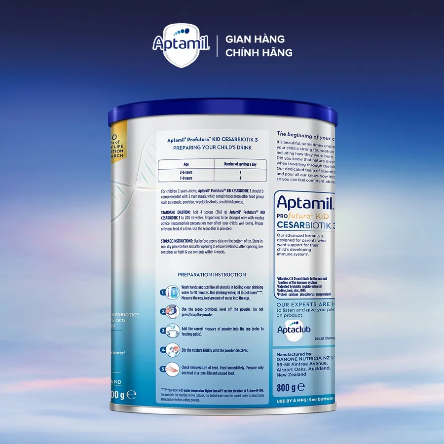 Ảnh [Aptamil x KOL] Sữa bột Aptamil Profutura Kid Cesarbiotik New Zealand số 3 (800g) cho bé từ 24 tháng tuổi 4