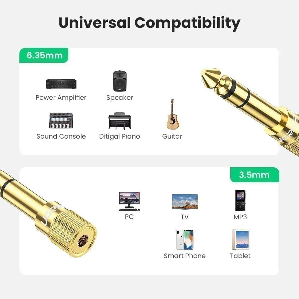 Ảnh Đầu jack chuyển đổi âm thanh từ cổng 3.5mm cái sang cổng 6.5mm chính hãng UGREEN 20503 3