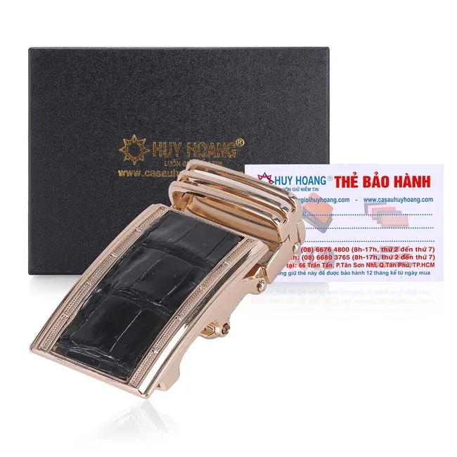 Ảnh Đầu khóa da cá sấu Huy Hoàng 3,5 phân đầu vàng màu đen, nâu đất, vàng, nâu đỏ HP9213-14-15-16 1